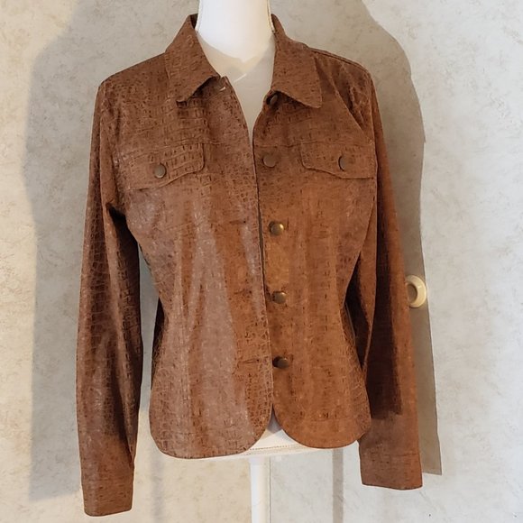 Birch Hill Faux Alligator Jacket - M - EUC - Picture 1 of 13